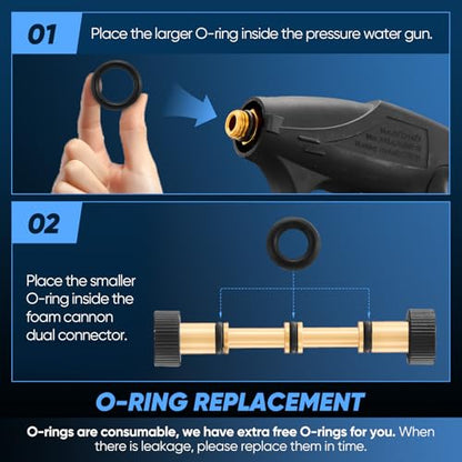 Saker Foam Cannon Dual Connector Accessory, Dual-Purpose Switch Spray Gun,Foam Cannon for Pressure Washer for Car Washing and Cleaning - size: Foam Cannon Dual Connector Accessory