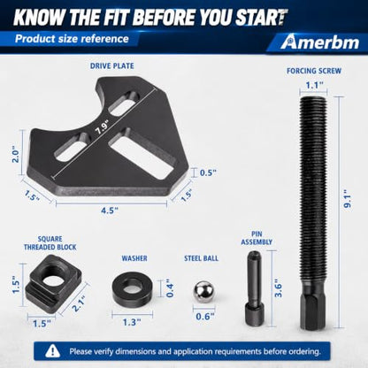 40100 Wheel Hub Removal Tool & Bearing Puller, Universal Wheel Hub Remover Compatible with All 5, 6 and 8 Lug Axle Bolt Hubs, Professional Automotive Stubborn Frozen Hub Extractor Tool
