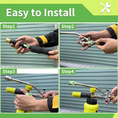 FIXFANS Foam Cannon, Compatible with Portland Husky and Ryobi Power Washer | Dual Connector Accessory, Replacement Gun Adapter, Double Tip Attachment Soap Cannon, 1/4" Quick Connect, 5 Nozzles, 1L - size: 999ML