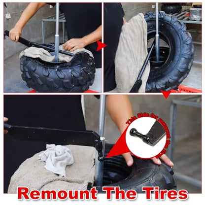 Manual Tire Changer, Portable Bead Breaker Mounting Tool for 4"-16.5" Tires | Steel Construction with Stable Base Design, Ideal for DIY Garage Maintenance, Outdoor Tire Repair and Small Vehicle Service