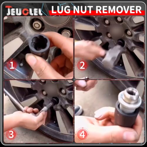 10PCS Twist Lug Nut Socket Set, 3/8" Drive Bolt Nut Extractor Tool | Metric, 10mm - 19mm Sockets, Center Punch Bar, Damaged Nut Lock Remover, Rusted, Stripped, Screws, Stuck Locking Nut Removal - color: 10 Pcs Lug Nut Extractor 3/8 Inch Drive