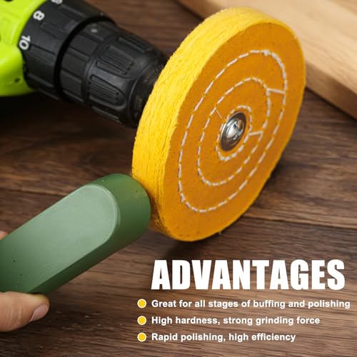 Polishing Wheel for Drill Kits, 10pcs Buffing Wheels, 5pcs Felt Wheels and 3pcs Compound, Different Size and Density Polisher Wheels for Metal, Jewelry, Car, Aluminum, DIY Buffing & Finishing - size: 18PCS
