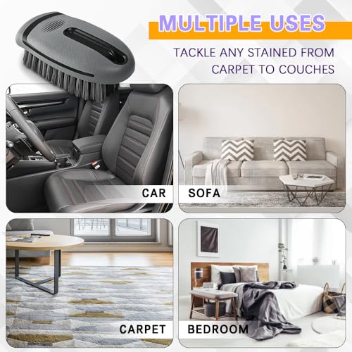 Carpet and Upholstery Cleaning Brush, Household Hard Bristle Brush, Car Plastic Gap Cleaning Brush, Universal Auto Detailing Brush for Car Interior Seat, Clothes and Sofa Cleaning - color: Gray