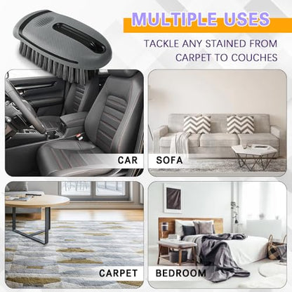 Carpet and Upholstery Cleaning Brush, Household Hard Bristle Brush, Car Plastic Gap Cleaning Brush, Universal Auto Detailing Brush for Car Interior Seat, Clothes and Sofa Cleaning - color: Gray