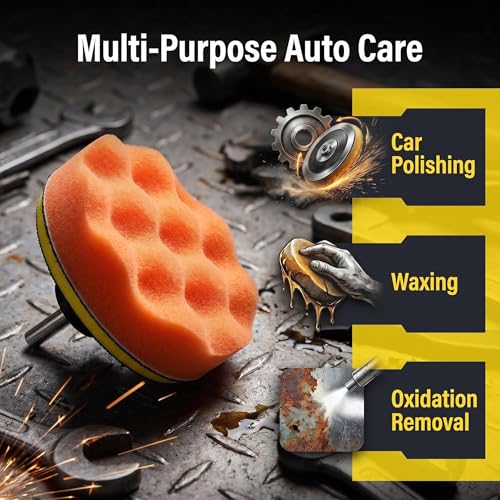 4 Inch Buffing Polishing Pads, 10 Pcs Drill Polishing Kit, Compound Buffing Sponge Pads for Car Polishing, Waxing, Sealing Glaze, Polishing and Waxing