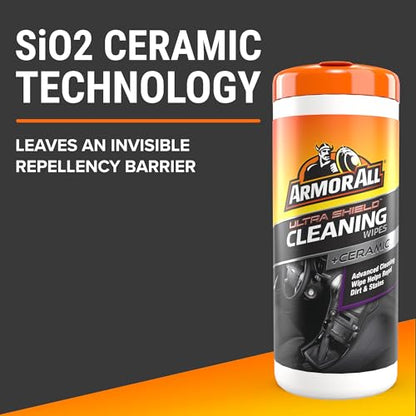 Armor All Ultra Shield + Ceramic Cleaning Wipes by Armor All, Car Interior Cleaner Wipes with Stain-Repelling Technology, 90 Count - size: 90 Count (Pack of 1)