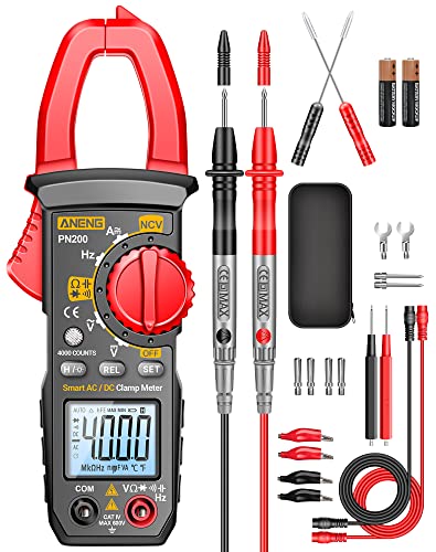 ANENG Digital Clamp Meter,Multimeter Tester,600A AC/DC Current,Voltage,NCV | 4000 Count Amp Voltmeter Measure AC/DC Voltage,Capacitance,Resistance,Diodes,Continuity,Frequency,Backlight Electrical Tools - style: 4000 Counts AC/DC Current