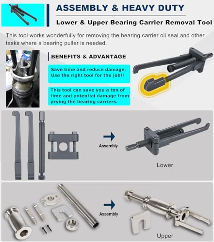 Camoo 3 PCS Lower Bearing Carrier Puller, Upper Bearing Carrier Puller & Fuel Filter Water Separator Wrench for Yamaha, Johnson, Evinrude, Mercury, Honda, Mercruiser Outboard Tool