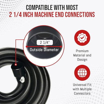 MP Maresh Products Compatible Replacement Extension Hose for Shop Vac & Ridgid Style Wet Dry Vacuum Cleaner – Industrial Grade w/Air Suction Control, Vacuum Hoses, Attachments – 50 Foot, 1-1/4 Inch - size: 50 Foot Hose
