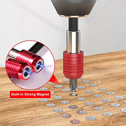 Mwellewm Drill Bit Extension Set, 4Pcs Magnetic Drill Screwdriver Bit Holder Bar Chuck Adapter Extender 1/4 inch Hex Quick Release Bit Holder for Impact Driver Screws Nuts Drill - size: One Size