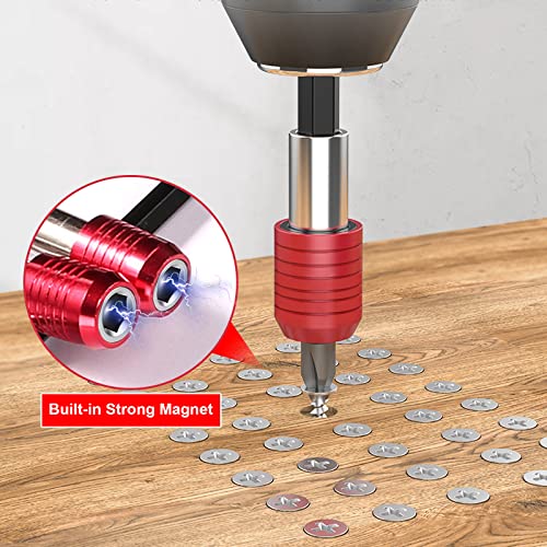 Mwellewm Drill Bit Extension Set, 4Pcs Magnetic Drill Screwdriver Bit Holder Bar Chuck Adapter Extender 1/4 inch Hex Quick Release Bit Holder for Impact Driver Screws Nuts Drill (Pack of 2) - size: One Size (Pack of 2)