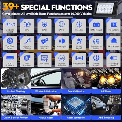 XTOOL D7W OBD2 Scanner Diagnostic Tool Wireless Bidirectional Scan Tool | Full System 39+ Resets AI-Assisted Car Scanner Upgrade of D7/D7S/D7BT ECU Coding PMI, 3-Yr Update, 4000+ Active Test, FCA SGW