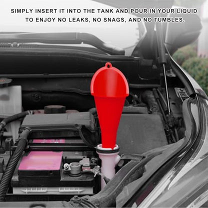 Oil Funnel, Plastic Long Neck Multi-Purpose Spill Saver Funnel, Engine Oil Funnels for Filling Oils Gas Water Diesel Fuel Lubricants for Car Motorcycle ATV Boat (Red-1PCS) - color: Red-1PCS