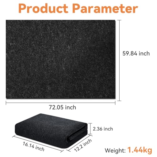 Oil Spill Mat 60" x 72", Absorbent Garage Floor Mat for Under Car, Waterproof Oil Pad, Reusable Washable Durable Maintenance Mat, Protects Garage Driveway Workshop from Spills and Stains, Black