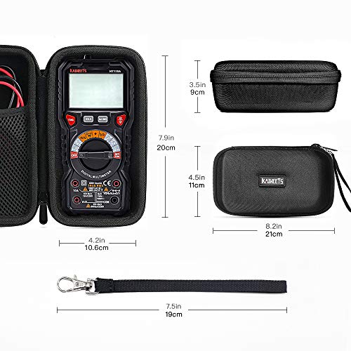 KAIWEETS HT118A/HT118E Multimeter Case, Protective Hard Storage Bag, Replacement with Mesh Pocket for Digital Multi Meter TRMS 6000/20000 Counts Volt Meter Auto Ranging (Case Only, No Multimeter)