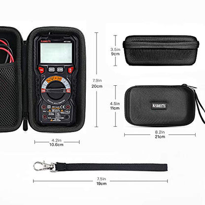 KAIWEETS HT118A/HT118E Multimeter Case, Protective Hard Storage Bag, Replacement with Mesh Pocket for Digital Multi Meter TRMS 6000/20000 Counts Volt Meter Auto Ranging (Case Only, No Multimeter)