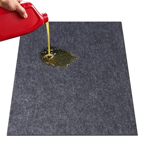 Garage Floor Mat 3x5 FT Waterproof Oil Spill Mat Non-Slip Backing Paking Mat for Under Car Washable Heavy Duty Floor Protector for Garage, Driveway - size: 3‘ x 5'