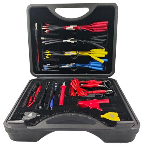 76 Pcs Automotive Circuit Test Lead Kit, Multimeter Test Leads Kit, Electrical Back Probe Kit, Alligator Clip, Acicular Probe, Banana Plug Adapters, Volt Meter Lead (with Carrying Case) - size: 76-piece