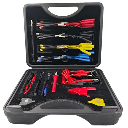 76 Pcs Automotive Circuit Test Lead Kit, Multimeter Test Leads Kit, Electrical Back Probe Kit, Alligator Clip, Acicular Probe, Banana Plug Adapters, Volt Meter Lead (with Carrying Case) - size: 76-piece