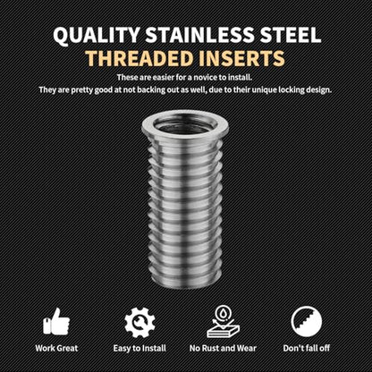 M11X1.25X28.2MM Thread Repair Kit with Insert HSS Drill, Tap, Counterbore, Installation Driver, Metric, 10PCS Stainless Steel Insert M11X1.25X28.2MM