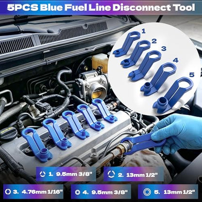 KJE 45PCS Master Quick Fuel Line Disconnect Tool Set – Complete Automotive Disconnect Tool System for A/C, Fuel & Transmission Lines, Fuel Line Removal Tool Compatible with Ford, GM & Chrysler - size: 45PCS