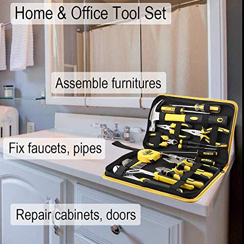 DOWELL 24 pcs Homeowner Tool Set, Home Repair Hand Tool Kit | with Portable Zipper Tool Bag - size: 24PCS