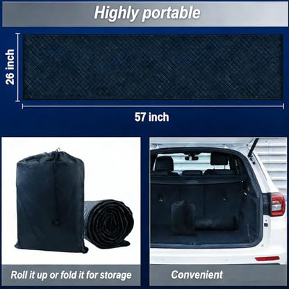 Foldable Under Car Repair Mat - Portable Mechanics Rolling Creeper Pad for Low Clearance Vehicles - Oil-Resistant Garage & Roadside Maintenance Creeper with Storage Bag,Black