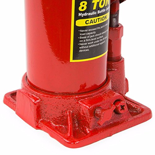 XtremepowerUS 8-Ton Heavy Duty Hydraulic Bottle Jack Large Capacity Weight Lifting Equipment with Handle, Red - size: 8 Ton