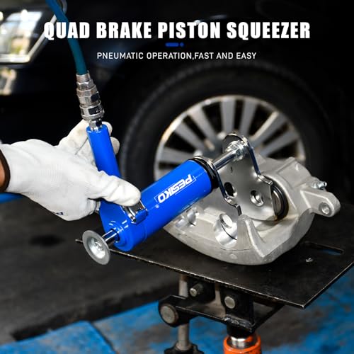 Pneumatic Quad Caliper Piston Brake Caliper Compressor Tool | Heavy Duty, Single, Dual and Quad-Piston Calipers, Brake Pad Replacement