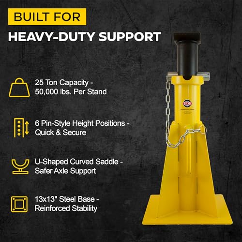 Esco 10804 Heavy Duty Tall 25 Ton Jack Stand