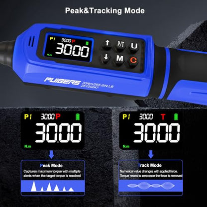 1/4" Digital Torque Wrench 0.33-22.1 Ft.lbs/0.45-30 Nm, Electronic Inch Pound Torque Wrench with 3/8" Adapter Extension Bar for DIY,Motorcycles,Bicycle,Car Buzzer Alarm, ±1% Accuracy 5 Units - size: 1/4" 0.33-22.1 FT.LB