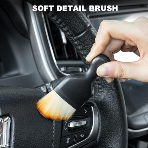 THINKWORK Car Interior Detailing Kit, Microfiber Duster with Cleaning Gel | Scratch-Free, Soft Brush, Complete 6Pcs Set, Deep Crevice , Car & Home Use, Ideal Gift
