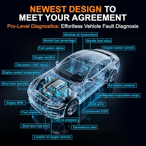 Enhanced OBD2 Scanner Diagnostic Tool - Check Engine Code Reader with Battery Tester, EVAP, Live Data, Mode 6/8, Professional Car Scan Tool with Freeze Frame, DTC Lookup for All OBDII Vehicles 1996+