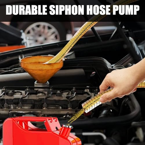 8.2FT 5/8" Heavy Duty Gas Siphon Hose, Self-Priming Fuel Transfer Pump | Jiggler Siphon with Brass Valve & Metal Clamp, Transfer Hose for Gasoline, Fish Tank Water Changes, Boats, ATVs & Tractors - size: 5/8"ID x 1Pcs