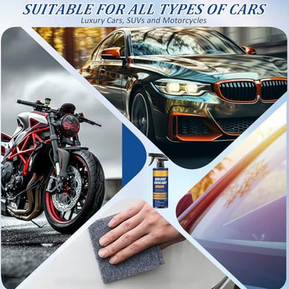 Advanced Car Quick-Acting Coating Agent Spray,Scratch Wax Polish Waterless Wash,Car Coating Sprays Cleaning Kit, Oil Film Emulsion Glass Cleaner Lasting Protection