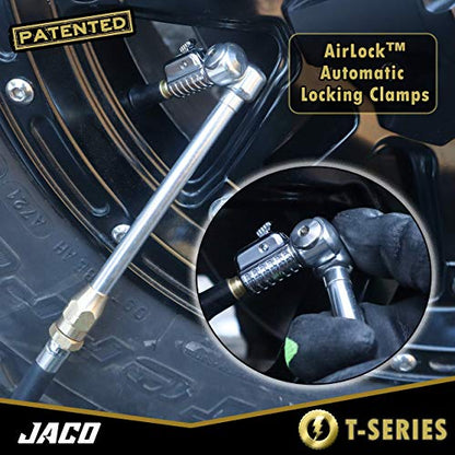 JACO FlowPro Digital Tire Inflator Gauge (200 PSI) with Lock-on Dually Air Chuck (Bundle Kit)