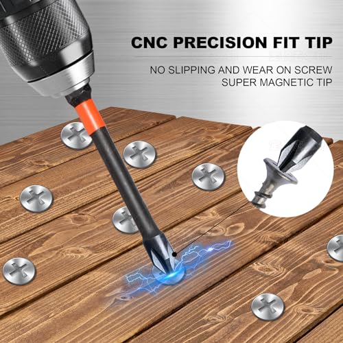 10-Pack Phillips Bits #2 Impact, 2-Inch Magnetic Phillips Head Drill & Screwdriver Bits, PH2 Premium S2 Steel 1/4" Hex Shank for Impact Drivers, Professional & DIY Use - color: 2'' Ph2 10-pcs