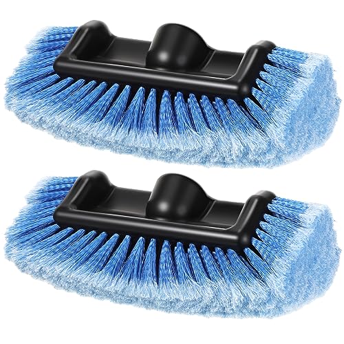 Tanlade 2 Pcs Car Wash Brush Head with Soft Detailing Bristle Flow Through Car Cleaning Brush Exterior Wash Equipment for Auto Truck RV Boat Camper(12 Inch,Blue) - color: Blue, size: 12 Inch