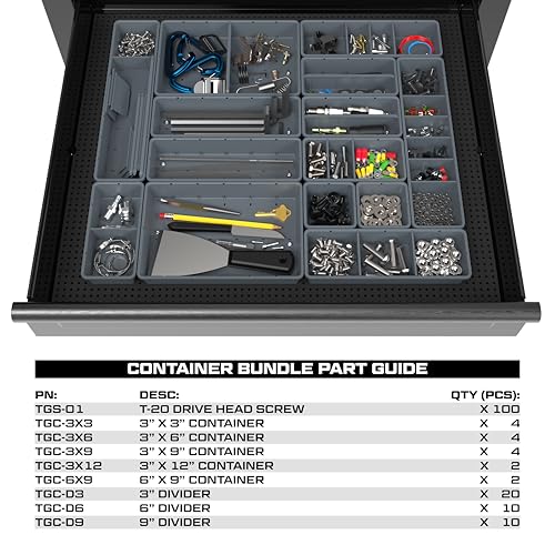 Prime Socket Bundle - Modular Socket Organizer & Tool Box Organizer, Wall Panel Tool Organization System - CONTAINER BUNDLE - color: Container Bundle