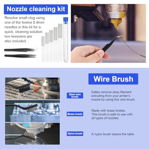 KuanStore 3D Printer Tools Kit, 3D Printing Accessory with 55Pcs Includes Deburring Tool, Caliper, Art Knife Set, Tube Cutter, Storage Bag Suitable for 3D Print Removing, Cleaning | Includes Deburring Tool, Caliper, Art Knife Set, Tube Cutter, Storage Bag