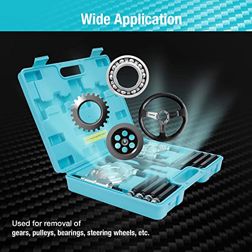 DURATECH 12PCS Bearing Puller Set, 5-ton Capacity Heavy Duty Flywheel Separator Tool, 2" and 3" Bar-Type Splitter Remove Bearings Kit, Gear Puller, Storage Case Included