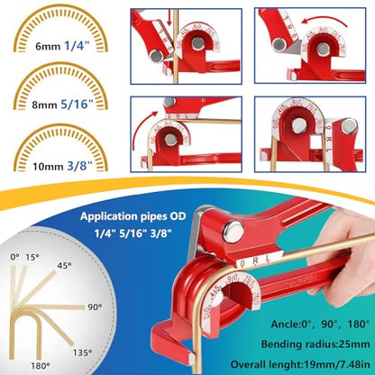 smseace 26Pack 1/4 Inch Brake line kit Includes 25FT Zinc-Plated Brake Lines with Fittings(16pcs Fittings,2pcs Union+4pcs Nut)，Brake line Bender，Single Flaring Tool，Pipe Cutter 1/4 Inch Brake Lines - color: Silver-A, size: 1/4inch