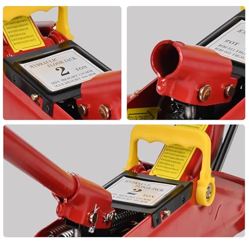 AAIN AA095 2 Ton Hydraulic Floor Jack, Low Profile Trolley Jack | Quick Lift Pump| Heavy-Duty Steel Frame| Smooth Rolling Casters| Garage & Repair Use| Red - color: red, style: 2 ton