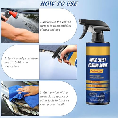Advanced Car Quick-Acting Coating Agent Spray,Scratch Wax Polish Waterless Wash,Car Coating Sprays Cleaning Kit, Oil Film Emulsion Glass Cleaner Lasting Protection