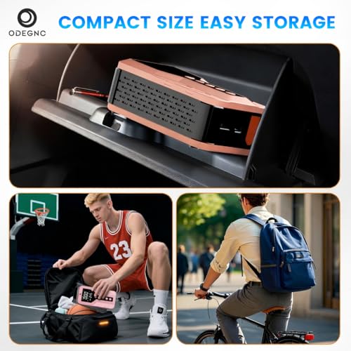 Jump Starter with Air Compressor for All-Terrain Vehicles, Light Pink, Lithium Ion, 12 Volts, 6000 Amps - color: Rose Gold