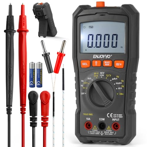 Digital Multimeter 5999 Counts TRMS, Auto-Ranging Voltage Tester with Temperature, Continuity, Capacitance, LED Flashlight, CAT III 600V