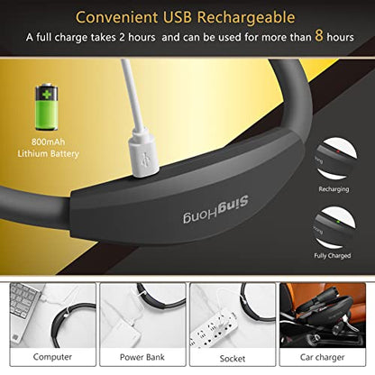 Neck Book Light LED Reading Lamp USB Rechargeable, Hands Free, 4 LED Bulbs, 4 Adjustable Brightness, for Reading in Bed or Reading in Car Lamp (Pink) (Black) - color: Black