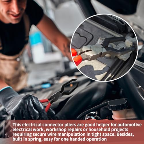 2 Pieces Electrical Disconnect Pliers for Cars, Automotive Electrical Plug Connector Disconnect Tool and Connector Separator and Hose Clamp Pliers - style: Electrical Disconnect Pliers Set 6