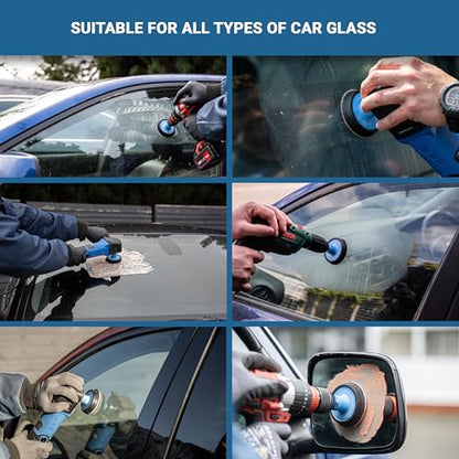 GLASS POLISH DIY 3" (75mm) Windshield Scratch Removal Kit for All Car Glass, Removes Deep Scratches, Wiper Blade Damage & Haziness, Restores Clear Visibility