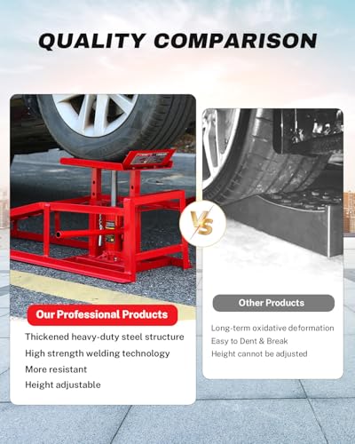 GarveeTech 2 Pack Hydraulic Car Ramps 5T 11000lbs Low Profile Car Lift Service Ramps Truck Trailer Garage, Height Hydraulic Vehicle Ramps - color: Red